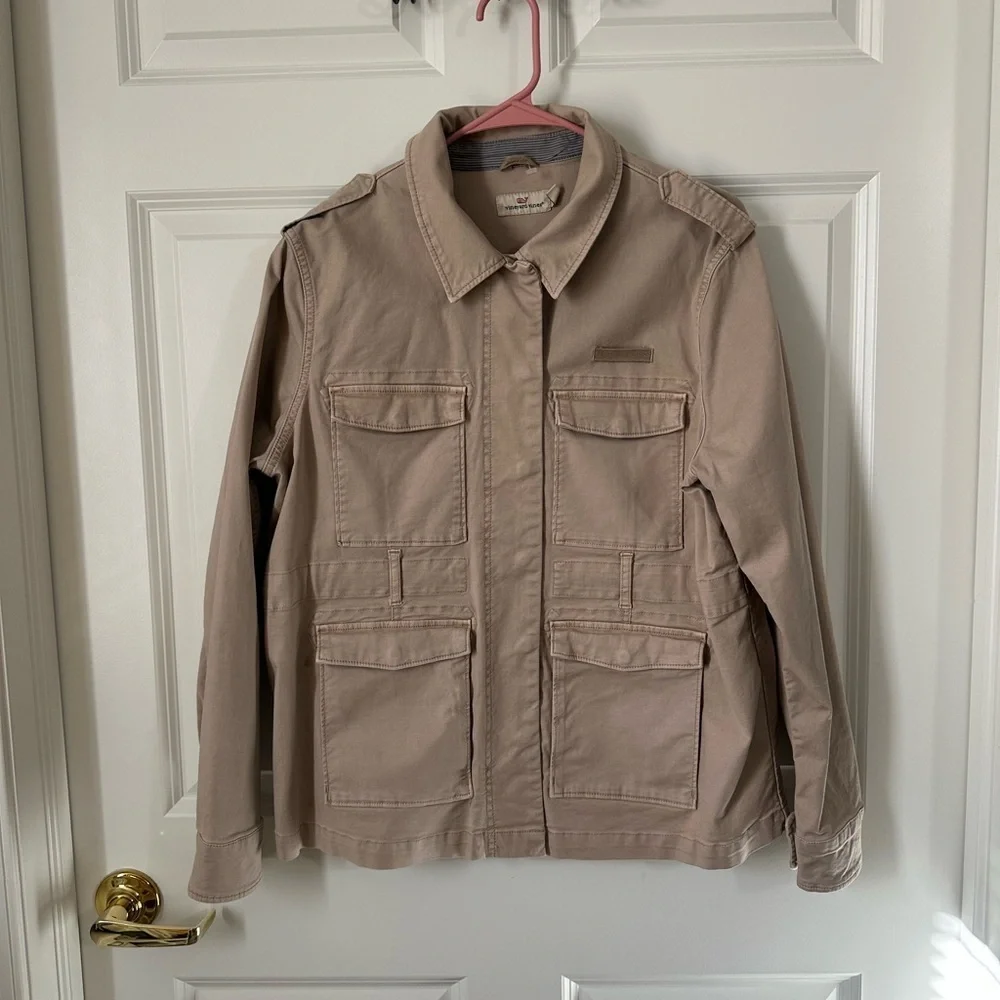 Vineyard Vines Women's Lightweight Beige Utility Jacket Size M
